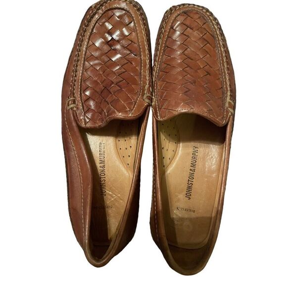Johnston & Murphy Mens Brown Woven Sheepskin Leather Tidwell Loafers Shoes 8.5 M main image 14